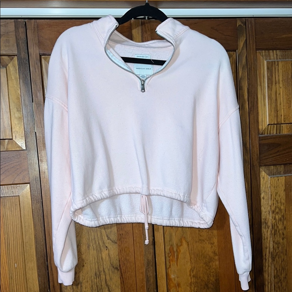 Pastel Pink Quarter-Zip Pullover by American Eagle Outfitters